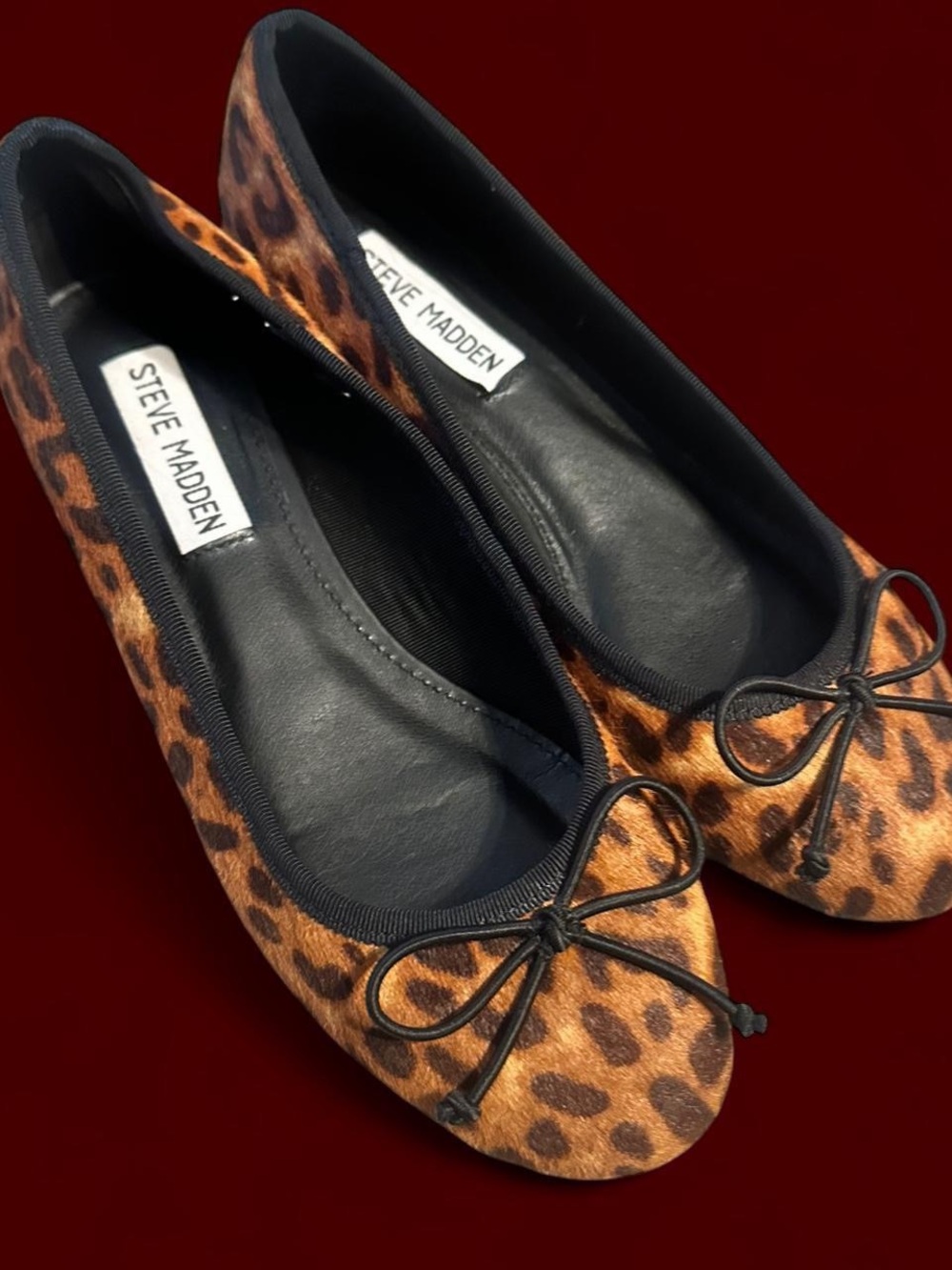 Steve Madden Leopard Ballet Style shoes in Brown and Black